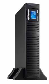 An ABB PowerValue 11RT 10kVA UPS with a digital display, in a black casing, designed for critical applications.